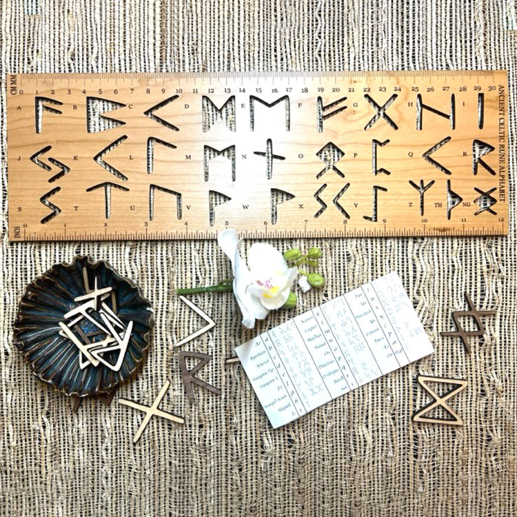Celtic Rune Alphabet Stencil (With Rulers)