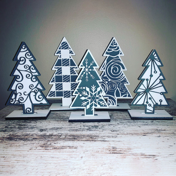 Christmas Tree Shelf Sitters (Set of 5) – Glowforge Shop