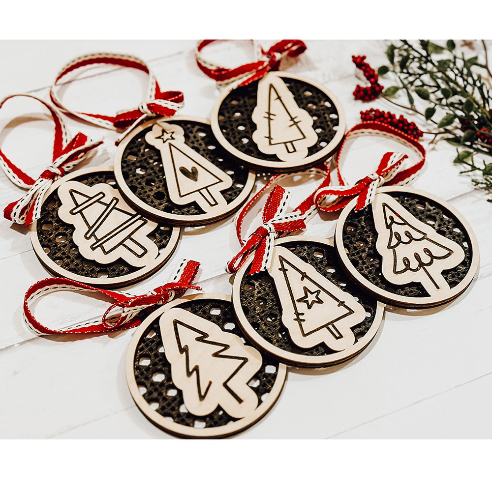 Christmas Boho Rattan Ornaments (Set of 6)