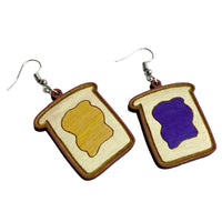 Classic Peanut Butter and Jelly Sandwich Dangle Earrings
