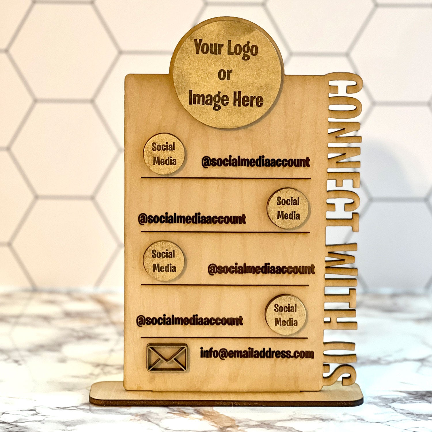 Connect With Us Social Media Sign – Glowforge Shop