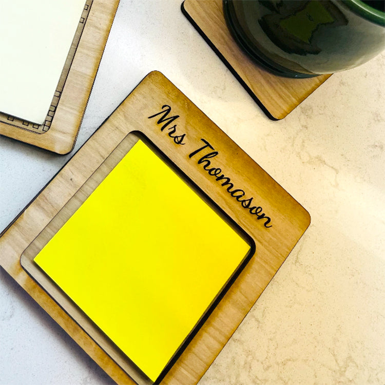 Custom and Personalized Post It Holder with Coaster