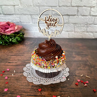 Customizable I Love You Cake and Cupcake Topper (Set of 6)