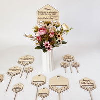 Customizable Mother's Day  Cake and Cupcake Toppers / Plant Stakes (Set of 15)