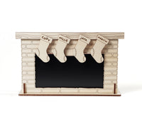 Fireplace Phone Stand with Personalized Stockings