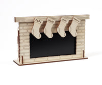 Fireplace Phone Stand with Personalized Stockings