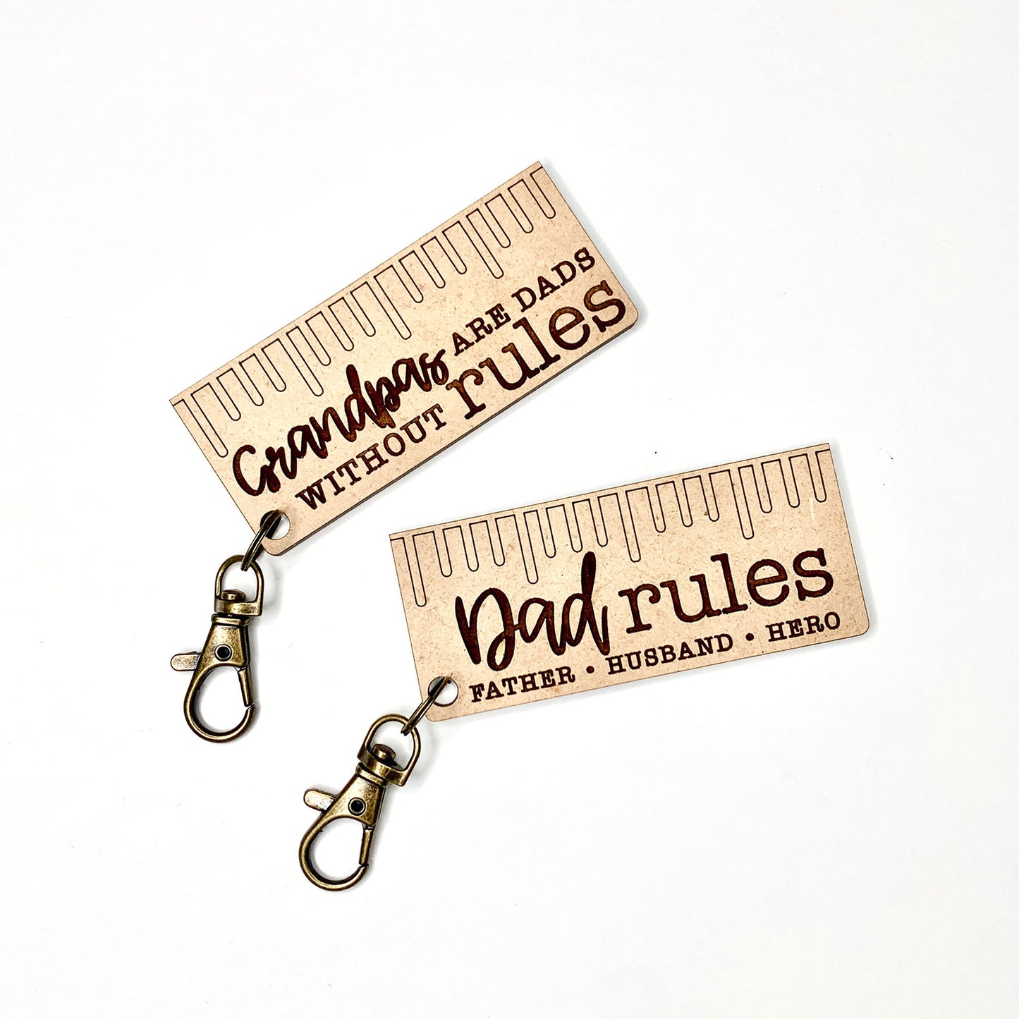 Dad and Grandpa Rules Father's Day Keyrings