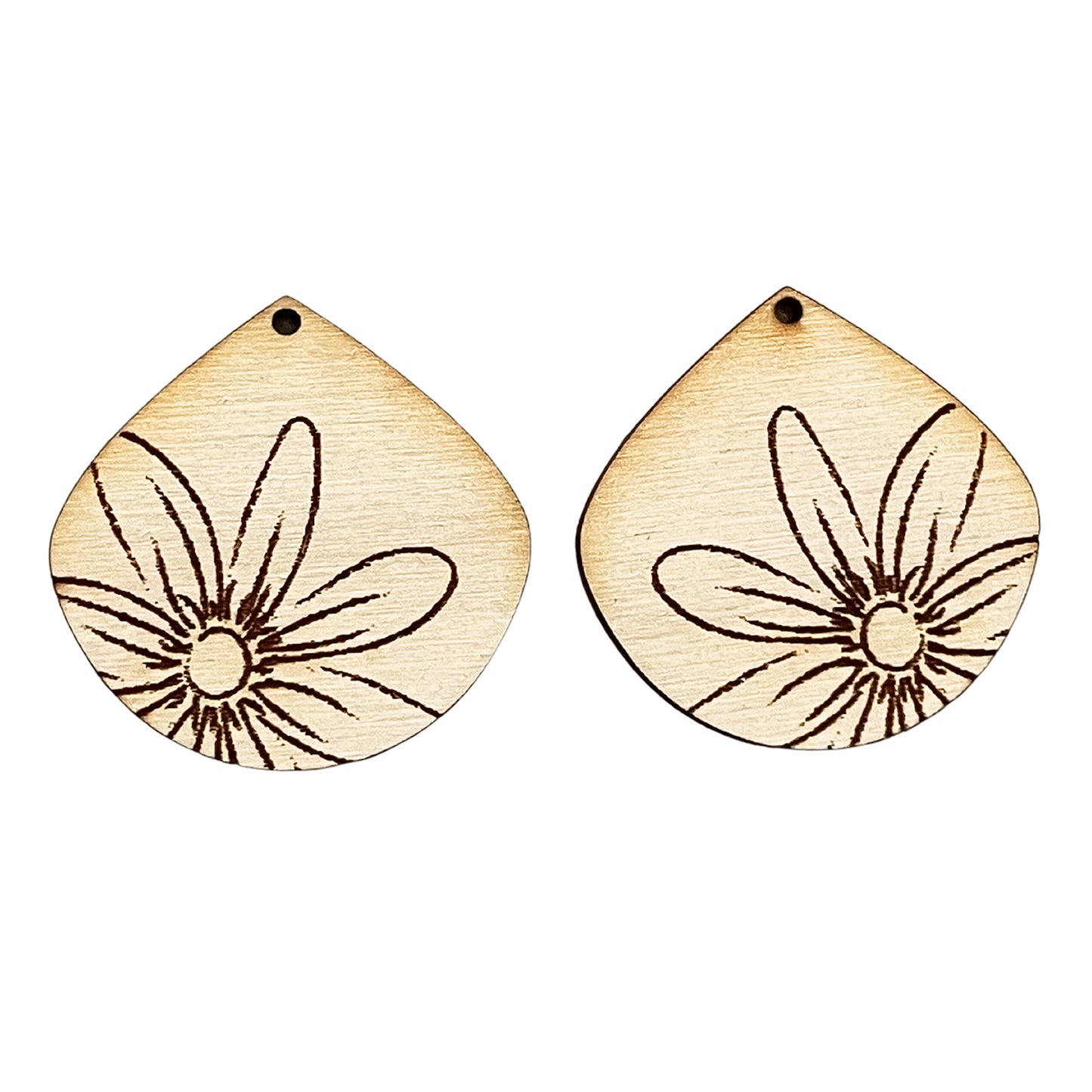 Daisy Engraved Earrings - Wild Flower Earrings