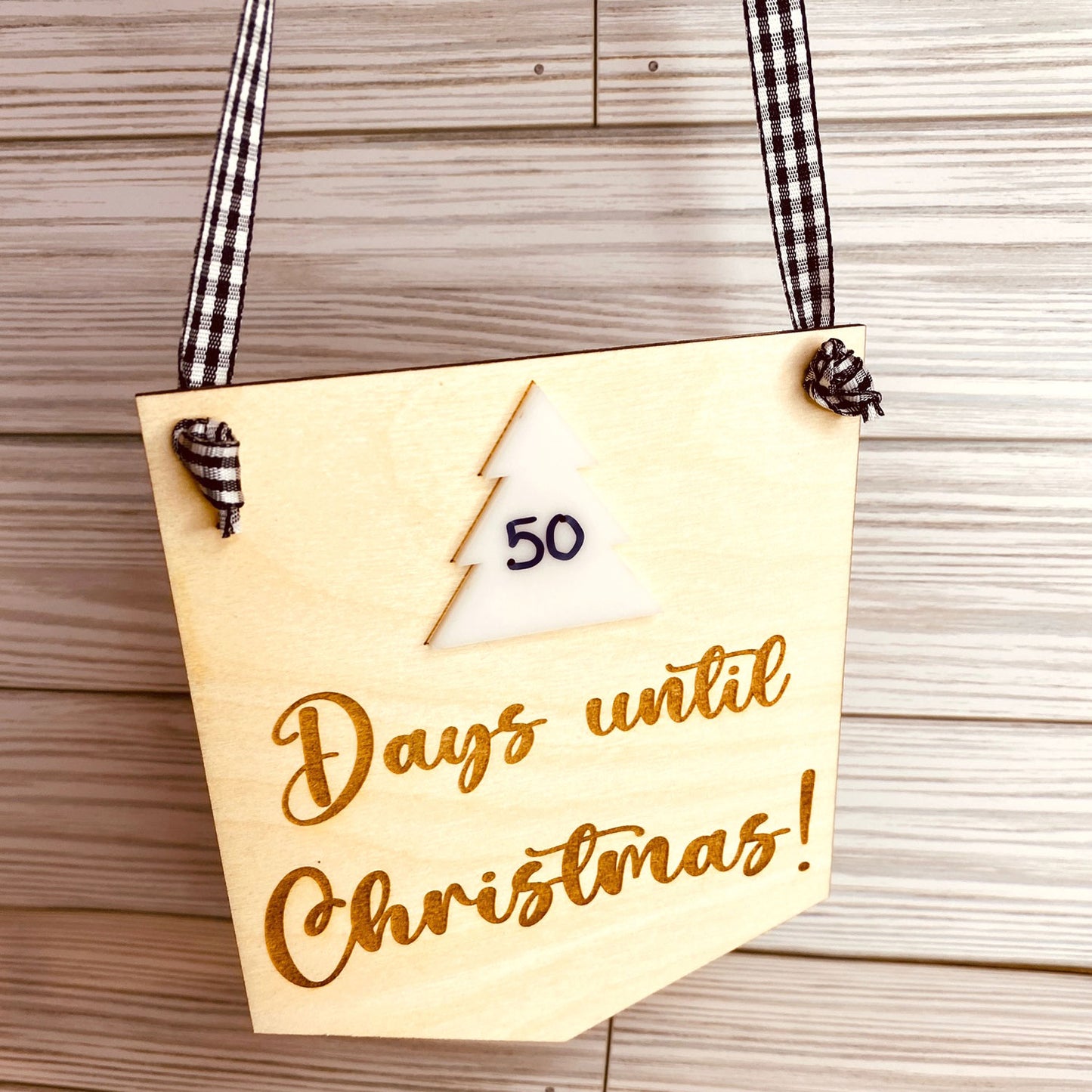 Days 'Til Christmas Countdown Holiday Tree Sign