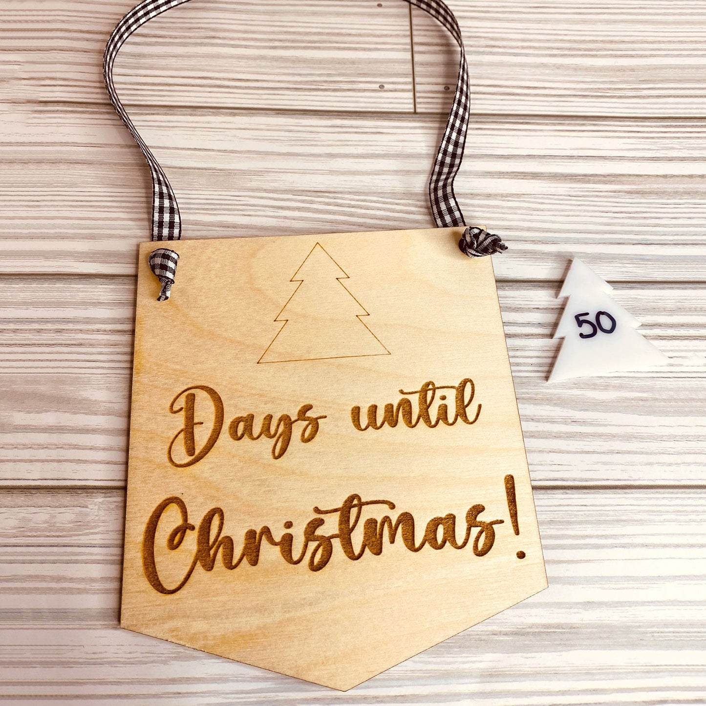 Days 'Til Christmas Countdown Holiday Tree Sign