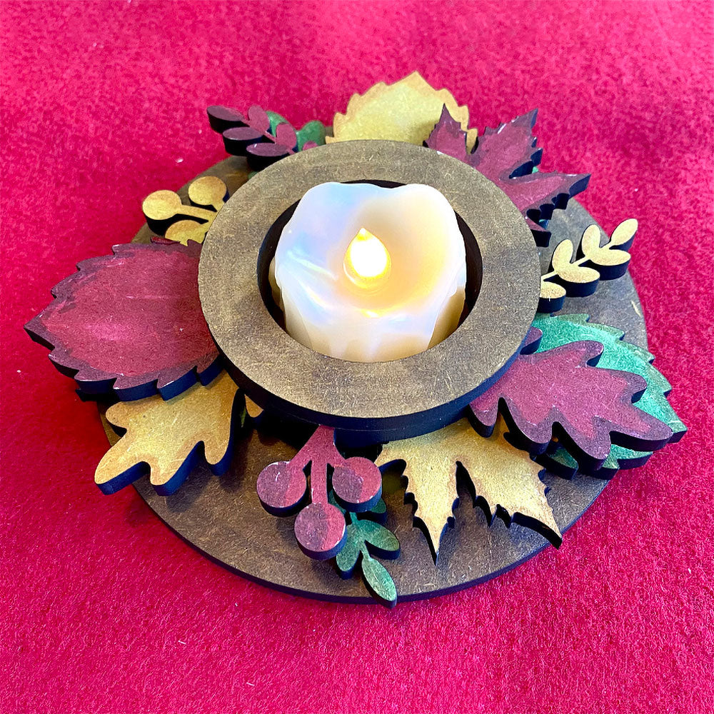 Decorative LED Candle Holder For Autumn