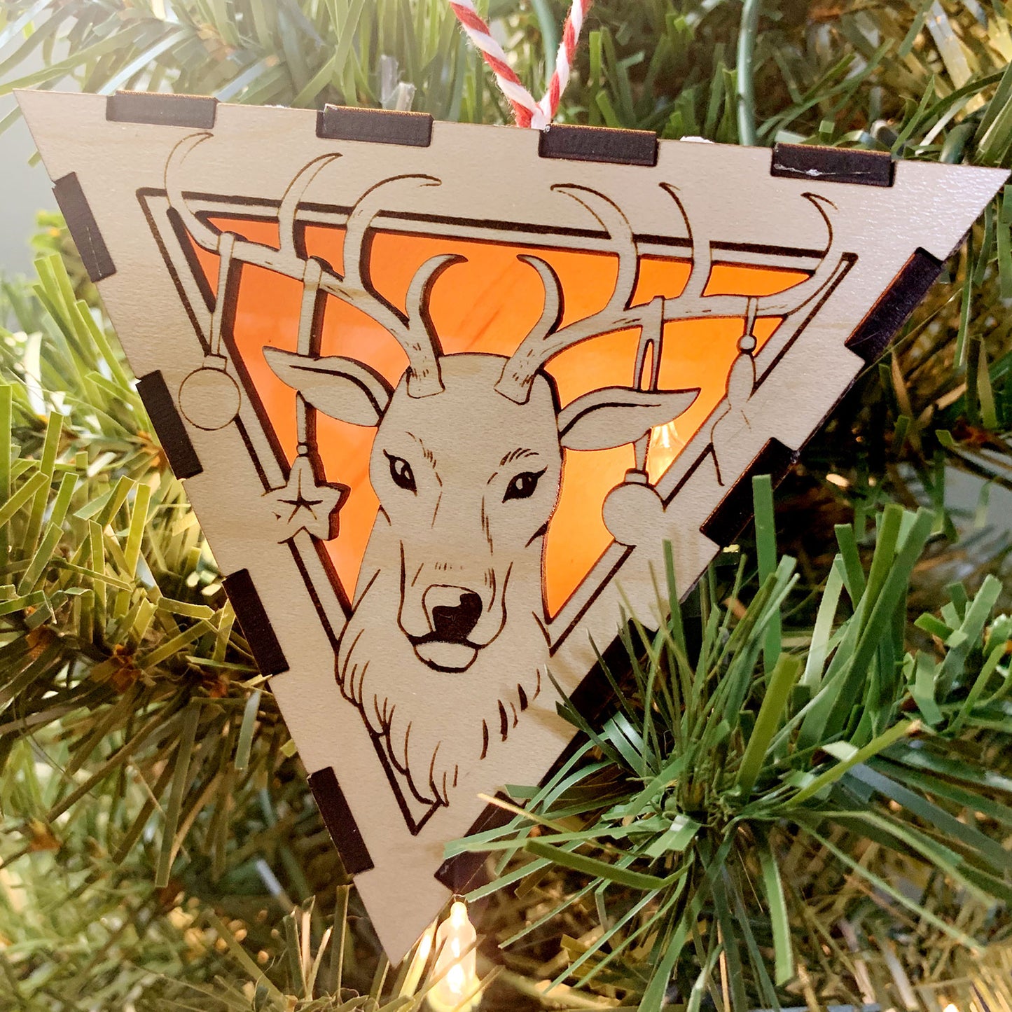 Deer Antler 3D Ornament
