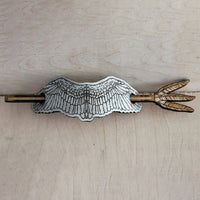 Eagle Wings Leather Hair Tie With Hair Stick