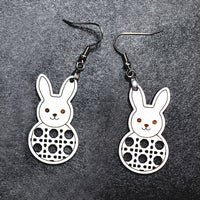 Easter Bunny Rattan Earrings Ver. 1