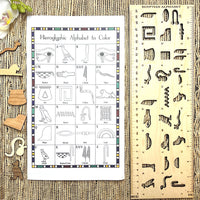 Egyptian Hieroglyphic Alphabet Stencil ( With Rulers)