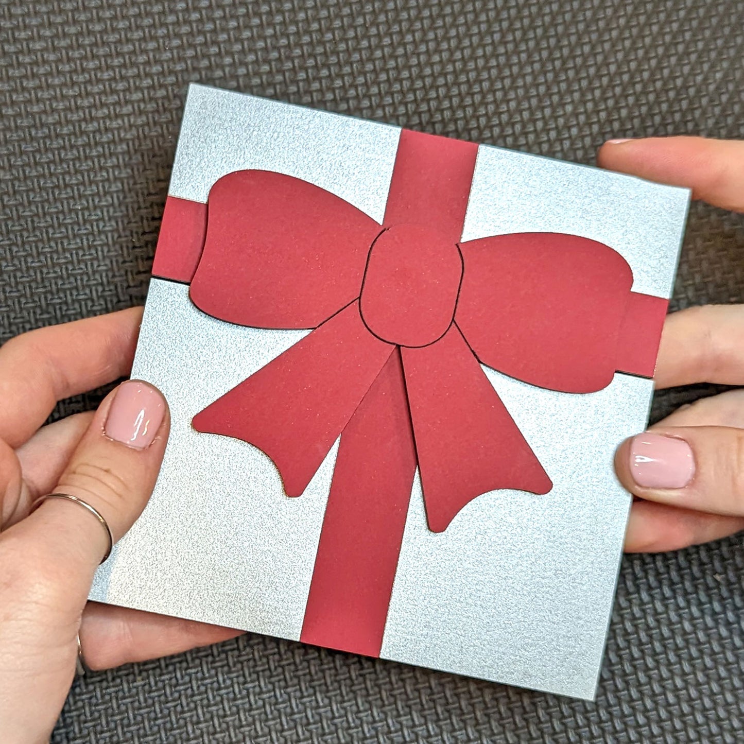 Elegant Bow on a Box Gift Card Holder