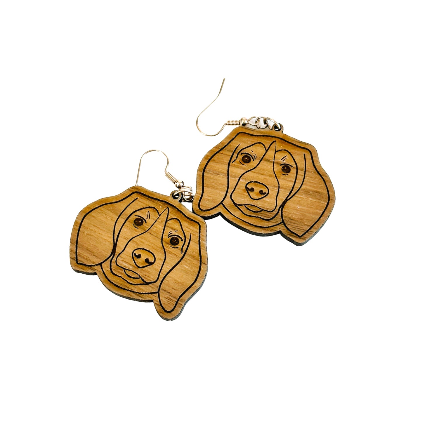 Engraved Dog Breed Earrings - Beagle