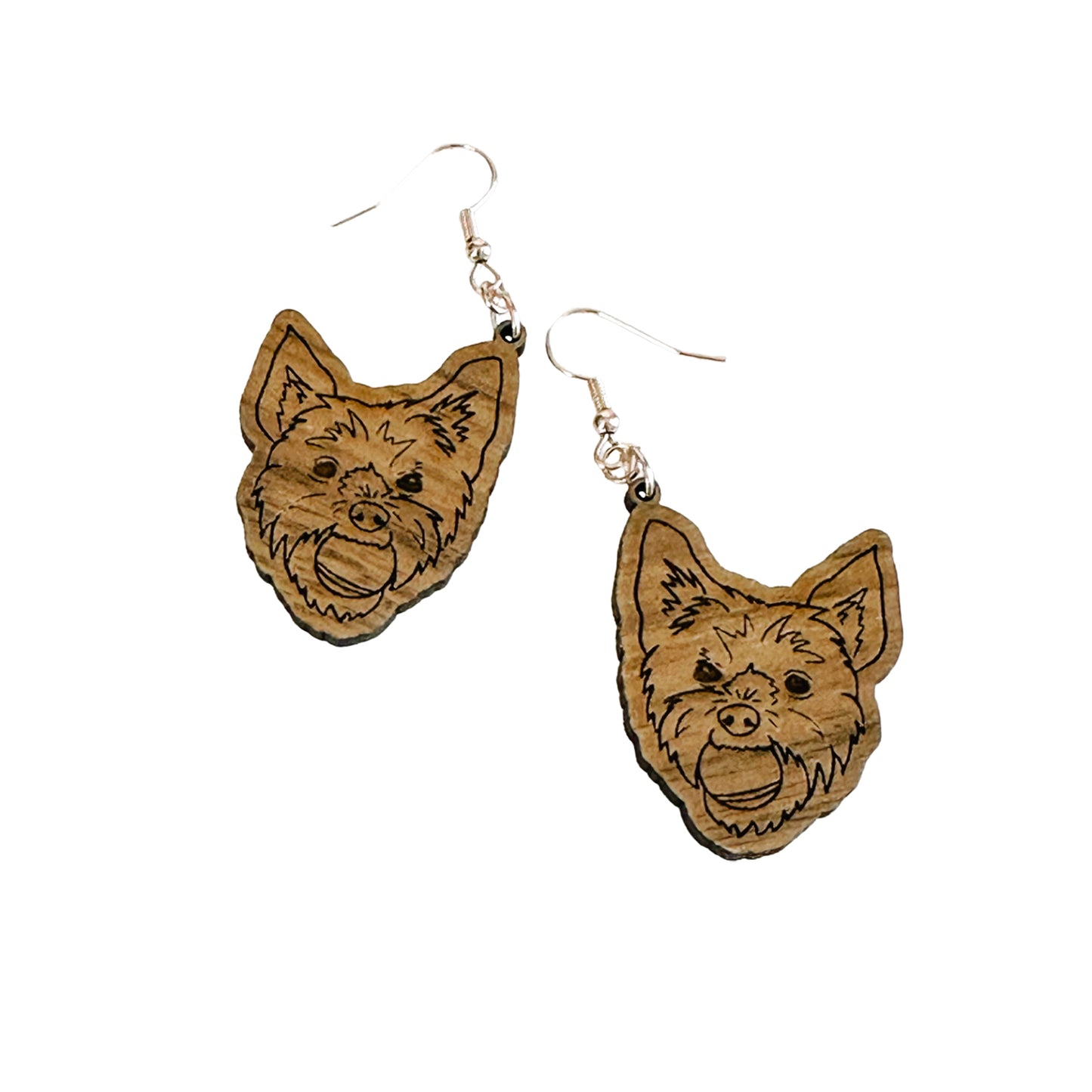 Engraved Dog Breed Earrings - Yorkshire Terrier / Yorkie