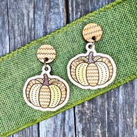 "Fabric" Pumpkin Earrings