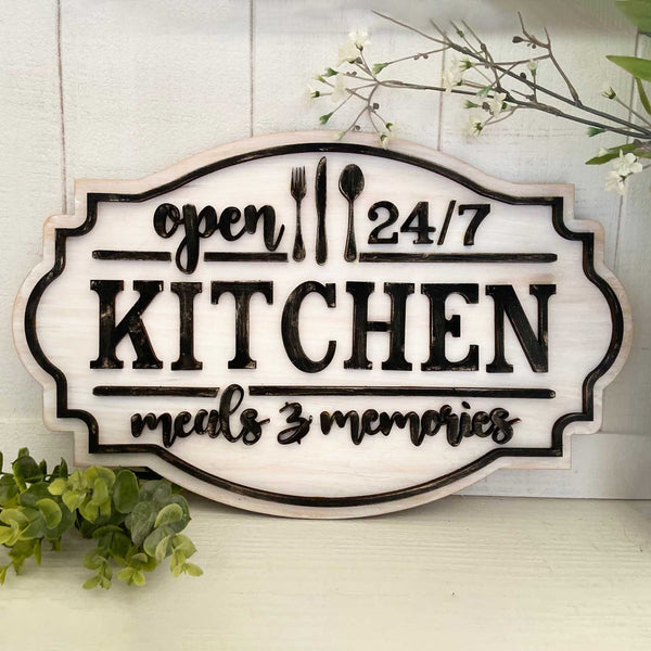 Farmhouse Kitchen Sign Open 24 Hours A Day Glowforge Shop   FarmhouseKitchenSign Open24HoursADay1square Grande 