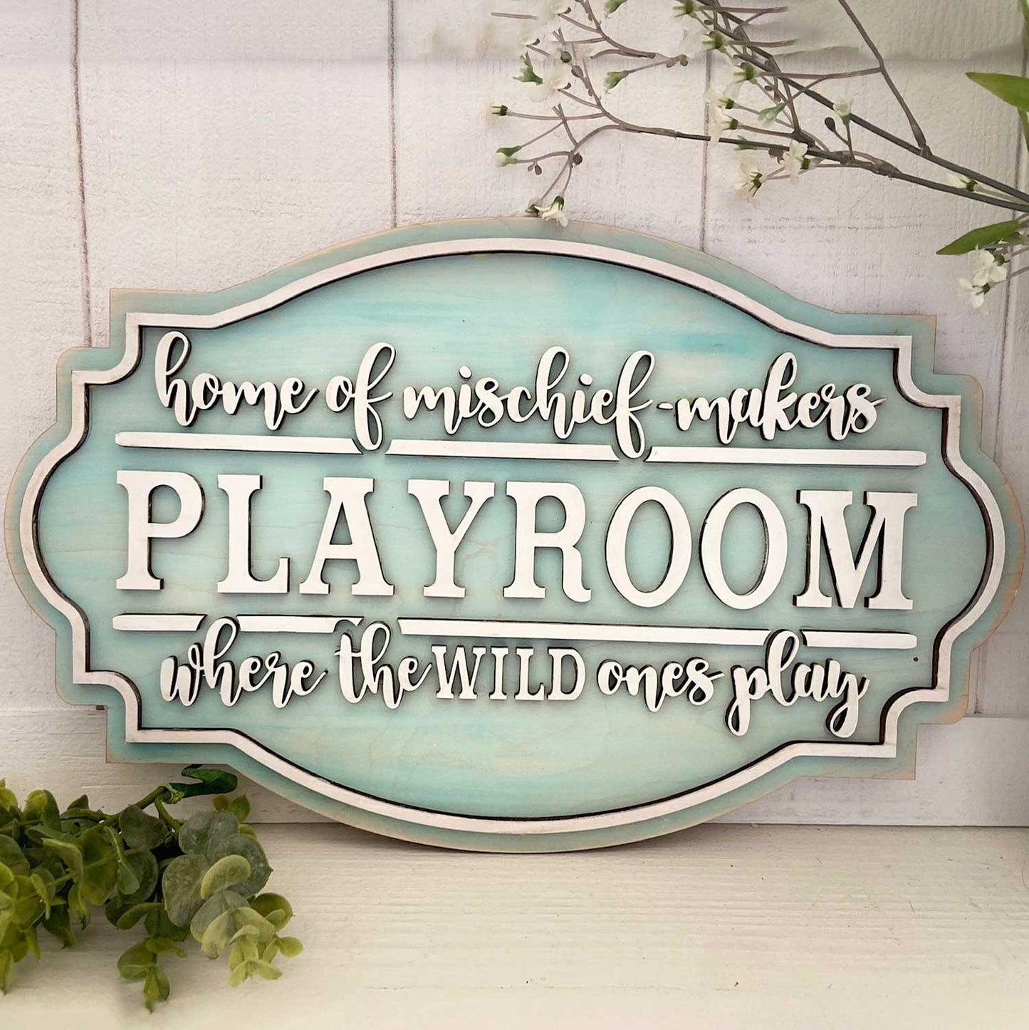 Farmhouse Playroom Door Sign - Children's Bedroom Sign