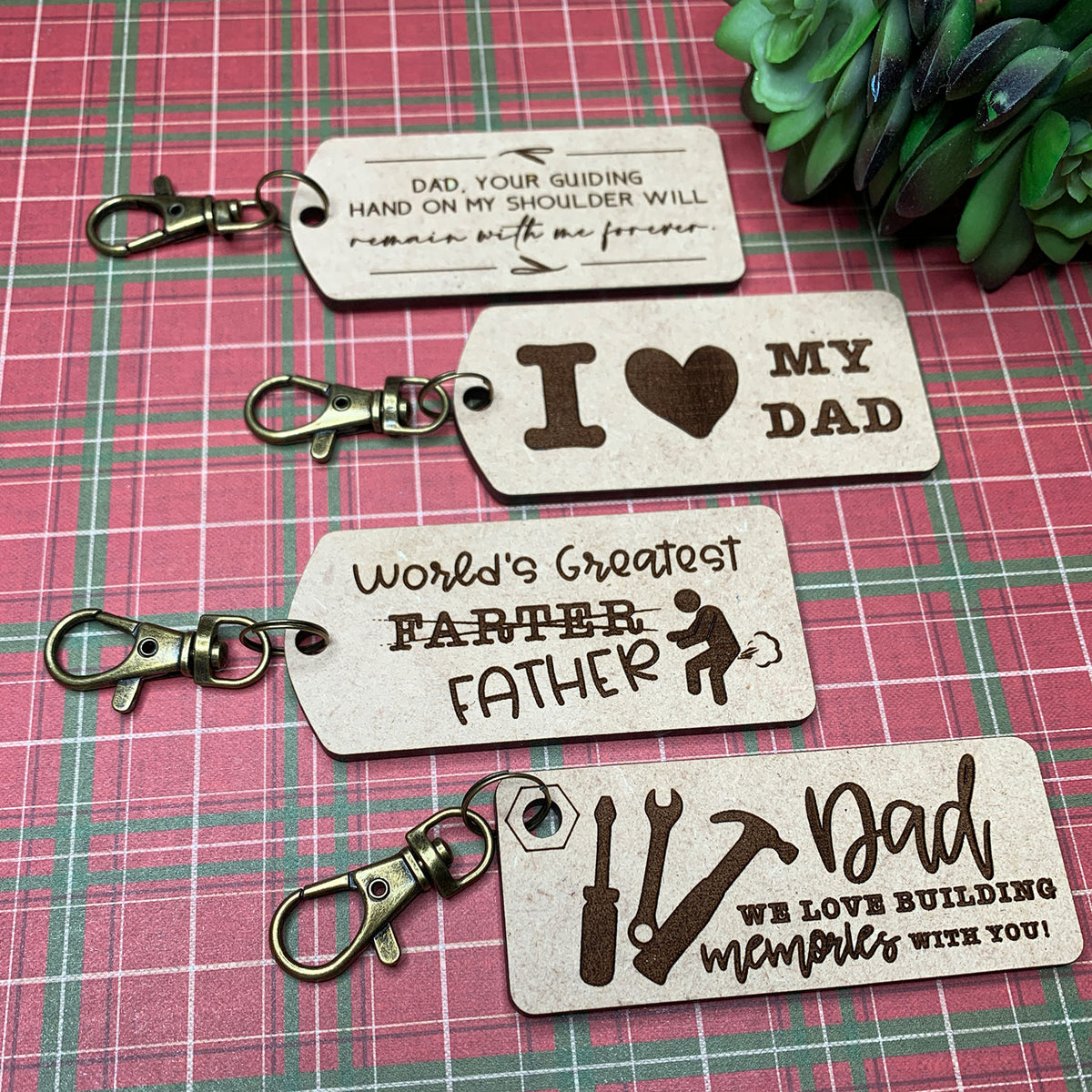 Dad Quote Key Rings Father's Day Dad Keyrings (Set of 4) – Glowforge Shop