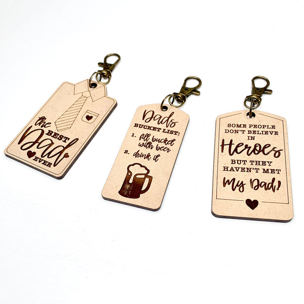 Father's Day Dad Keyrings (Set of 3) – Glowforge Shop
