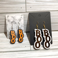 Festive Boo Letters Halloween Drop Dangle Earrings (Set of 2)