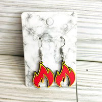 Fire Flame Summer Heat Campfire Dangle Earrings (Set of 2)