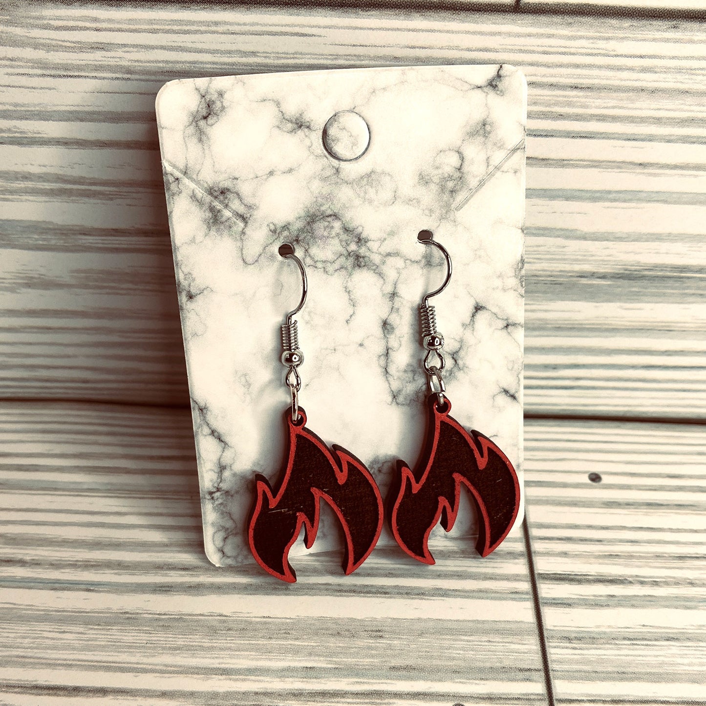 Fire Flame Summer Heat Campfire Dangle Earrings (Set of 2)
