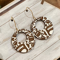 Football Leopard Print Earrings