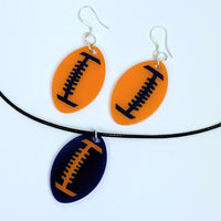 Football Two-Color Acrylic Earrings and Pendant