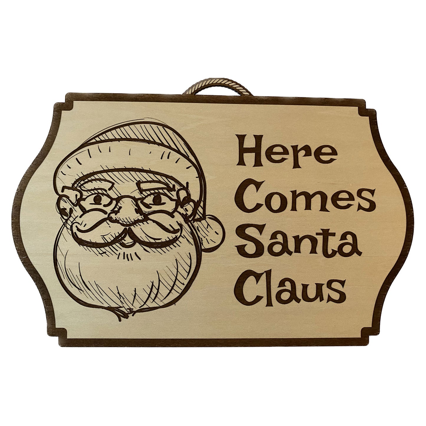 Fun, Festive and Adorable Here Comes Santa Claus Sign (Happy Santa)