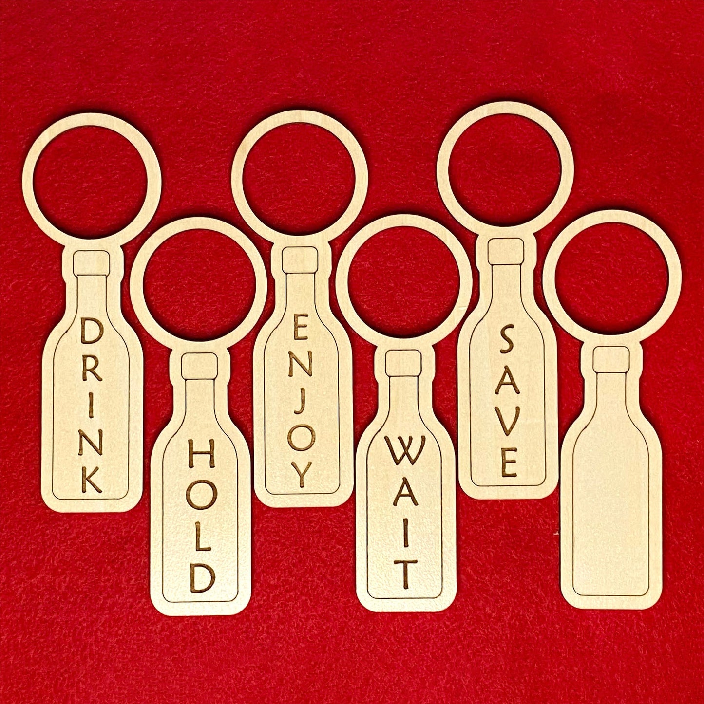 Fun Wine Cellar Tags with Bottle Motif (Set of 6)