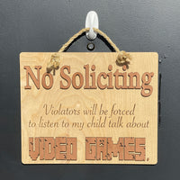 Funny No Soliciting Front Door Sign