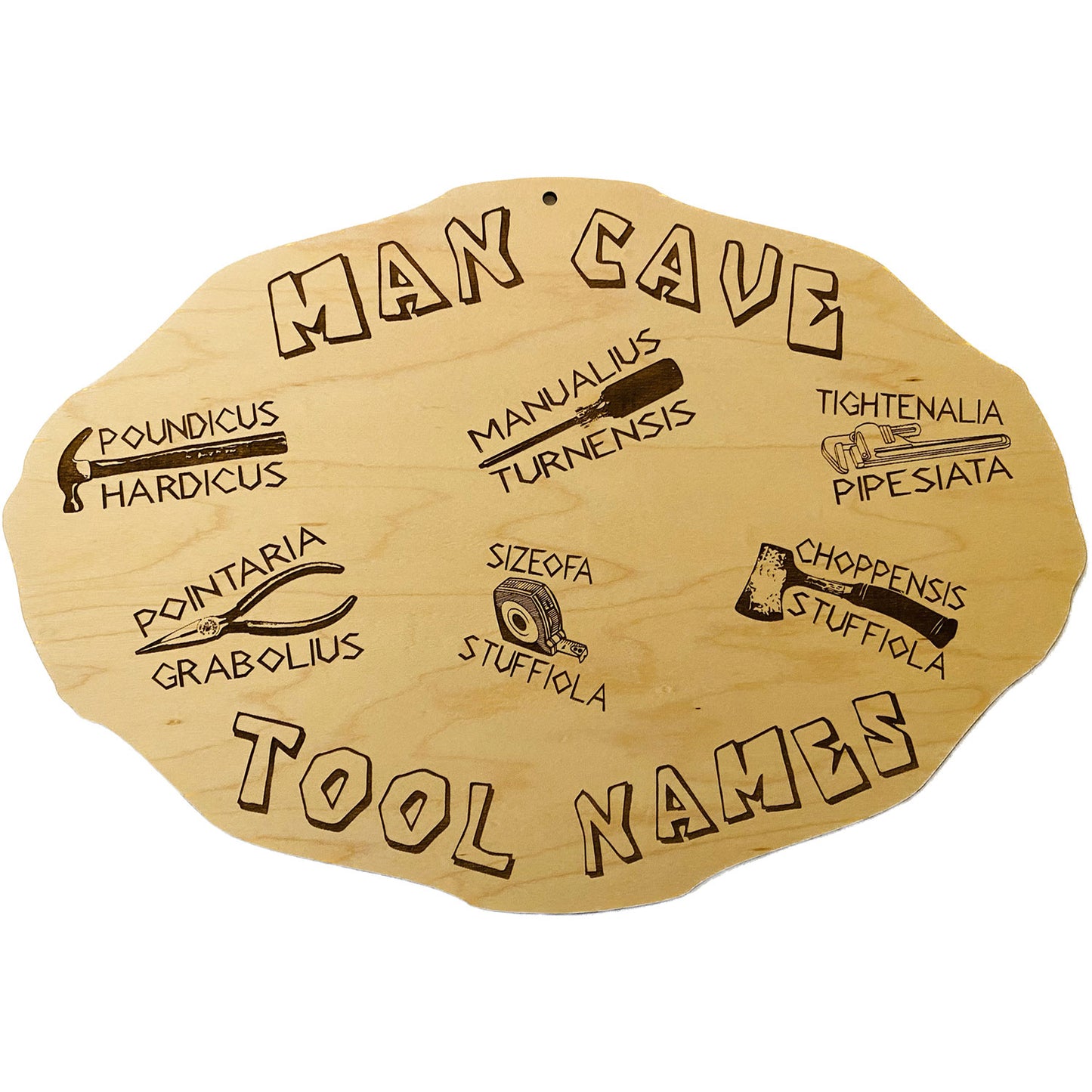 Funny and Cool Man Cave Tool Names Sign
