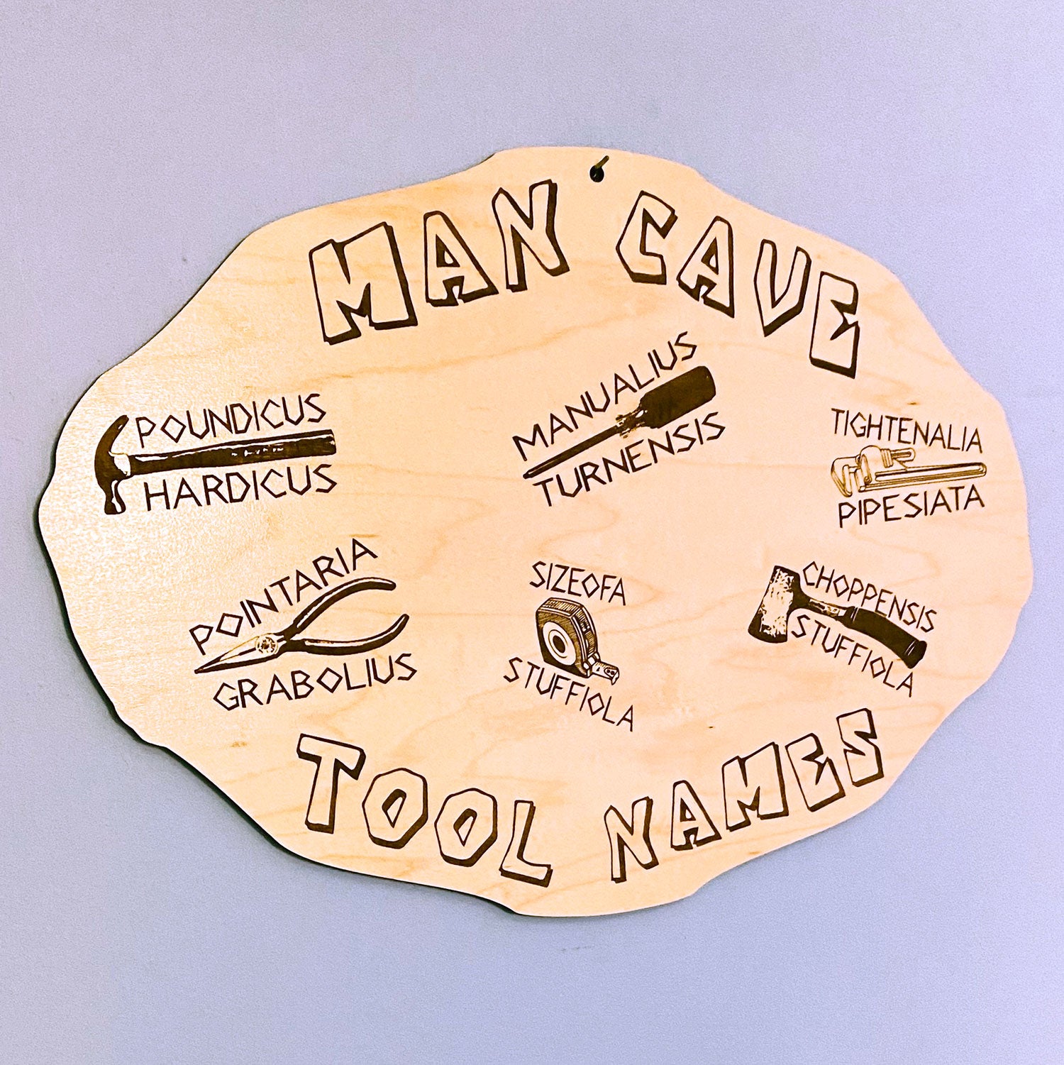 Funny and Cool Man Cave Tool Names Sign – Glowforge Shop