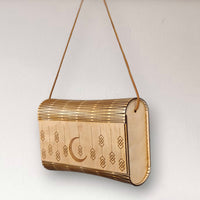 Geometric Moon Wood Purse Handbag Clutch with Optional Strap-Witchy Woman Gift