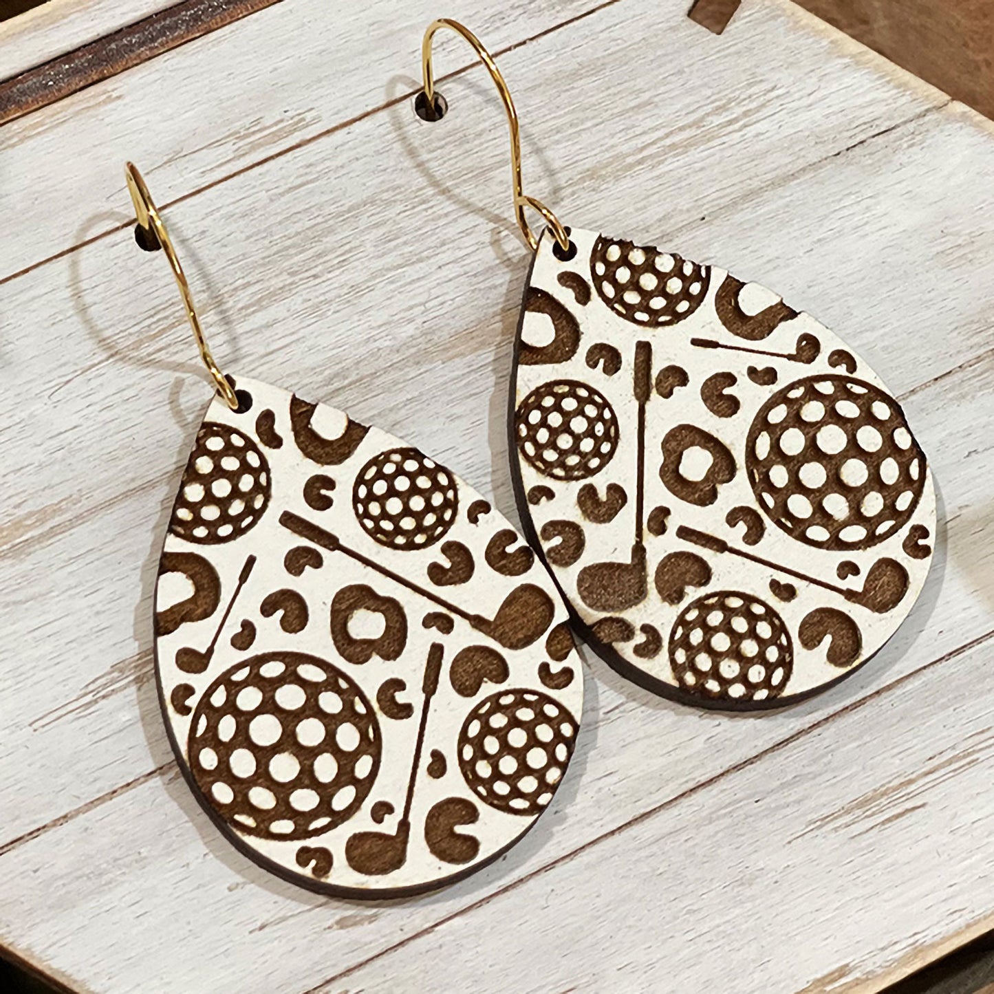 Golf Leopard Print Earrings