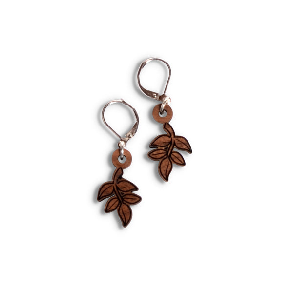 Grecian Goddess Short Leaf Dangle Earrings