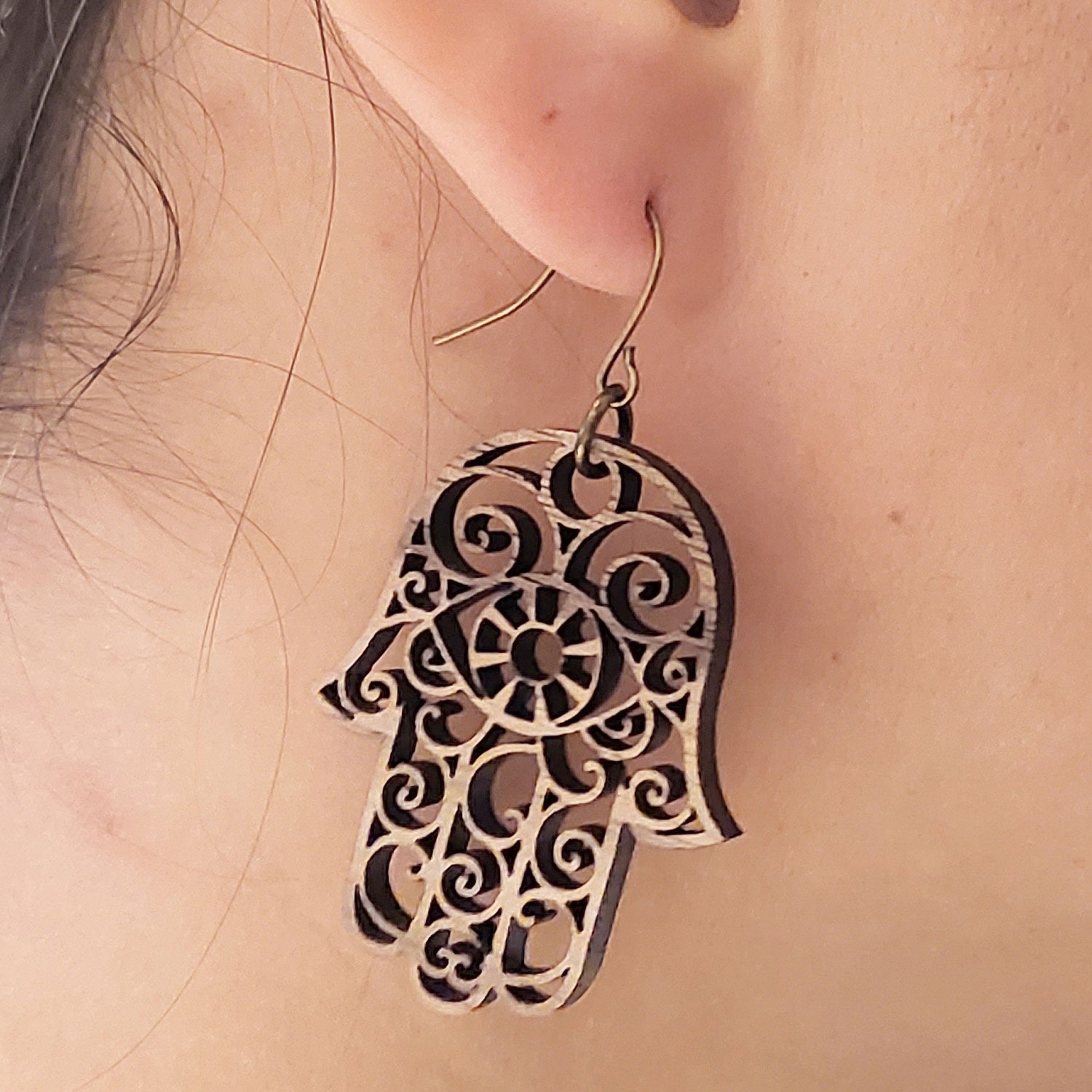 Hamsa hand clearance earrings