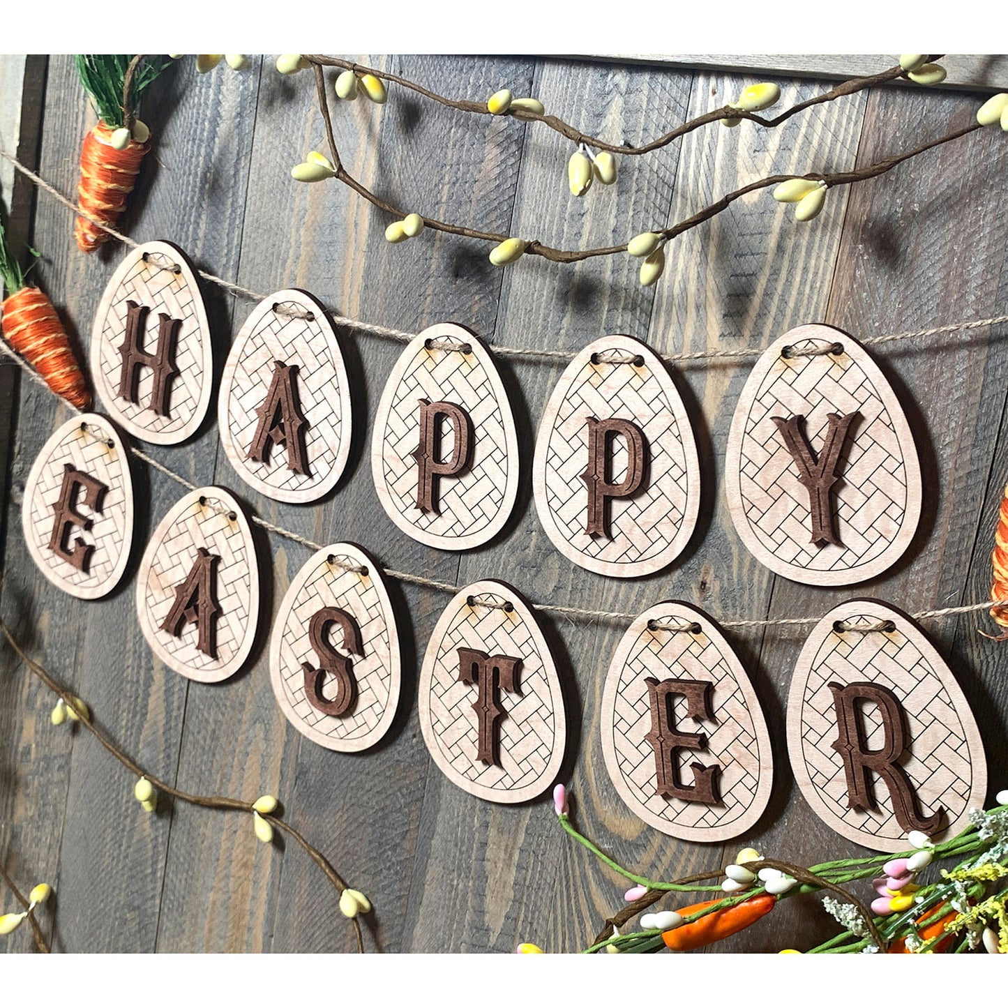 Happy Easter Spring Banner – Glowforge Shop