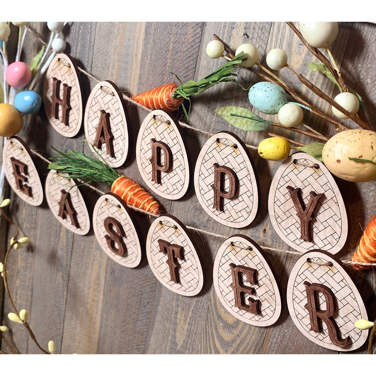 Happy Easter Spring Banner – Glowforge Shop