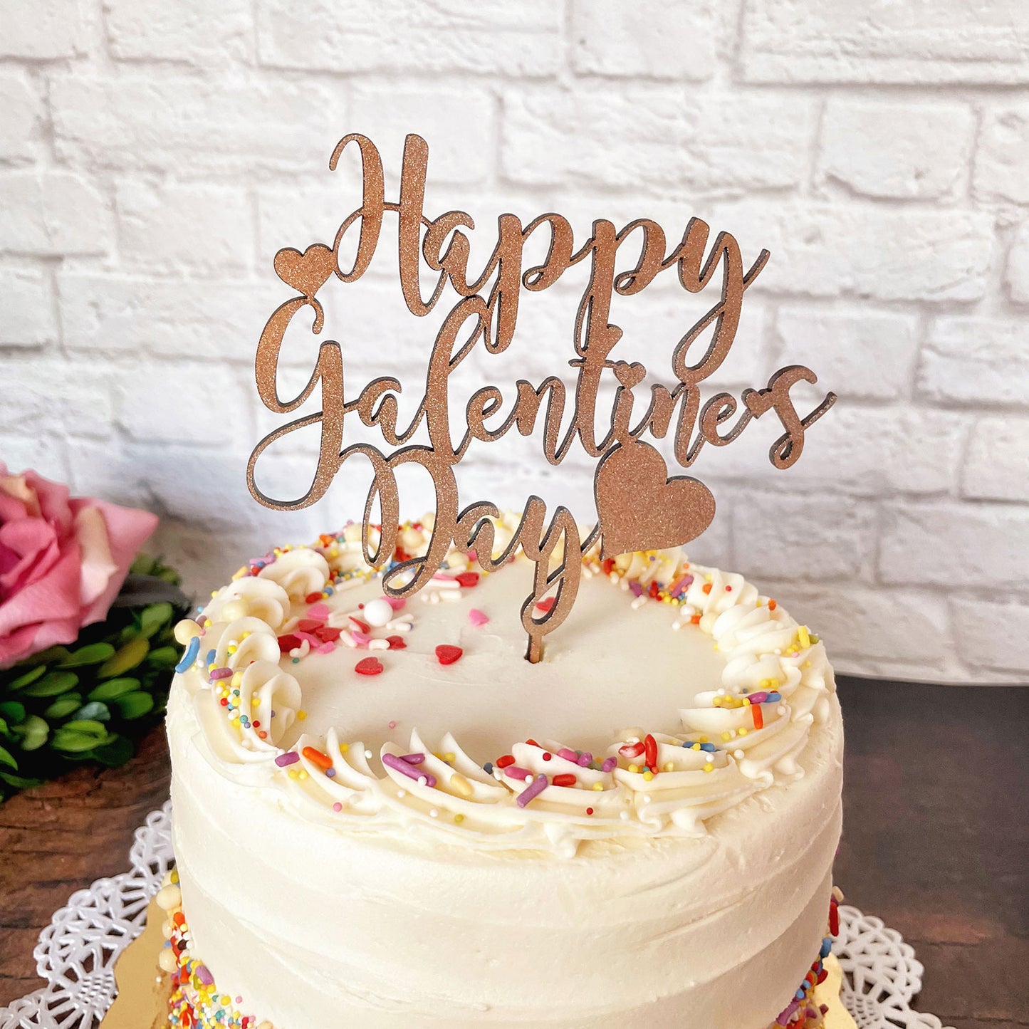 Happy Galentine's Day Cake and Cupcake Toppers (Set of 5)