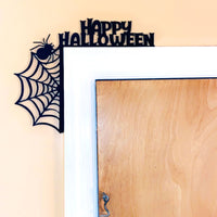 Happy Halloween Spider Web Spooky Door Trim Home Decor