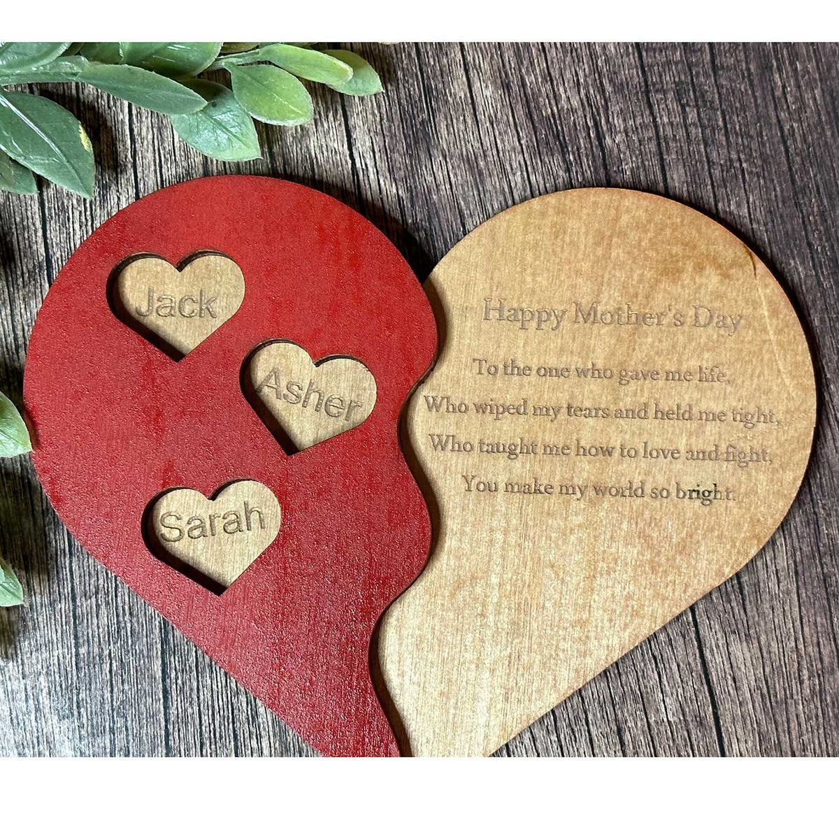 Happy Mothers Day 3D Heart With Poem Personalized Wall Art For A Mot Happy mothers day 3d heart with poem personalized wall art for a mot