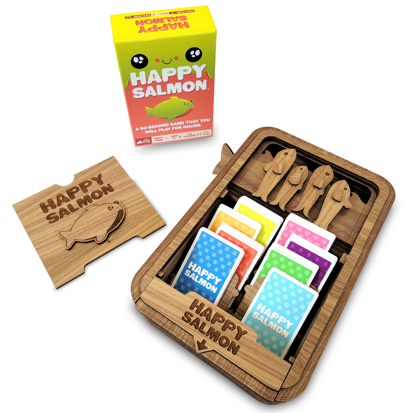 Happy Salmon Game Box with Jumping Salmon – Glowforge Shop