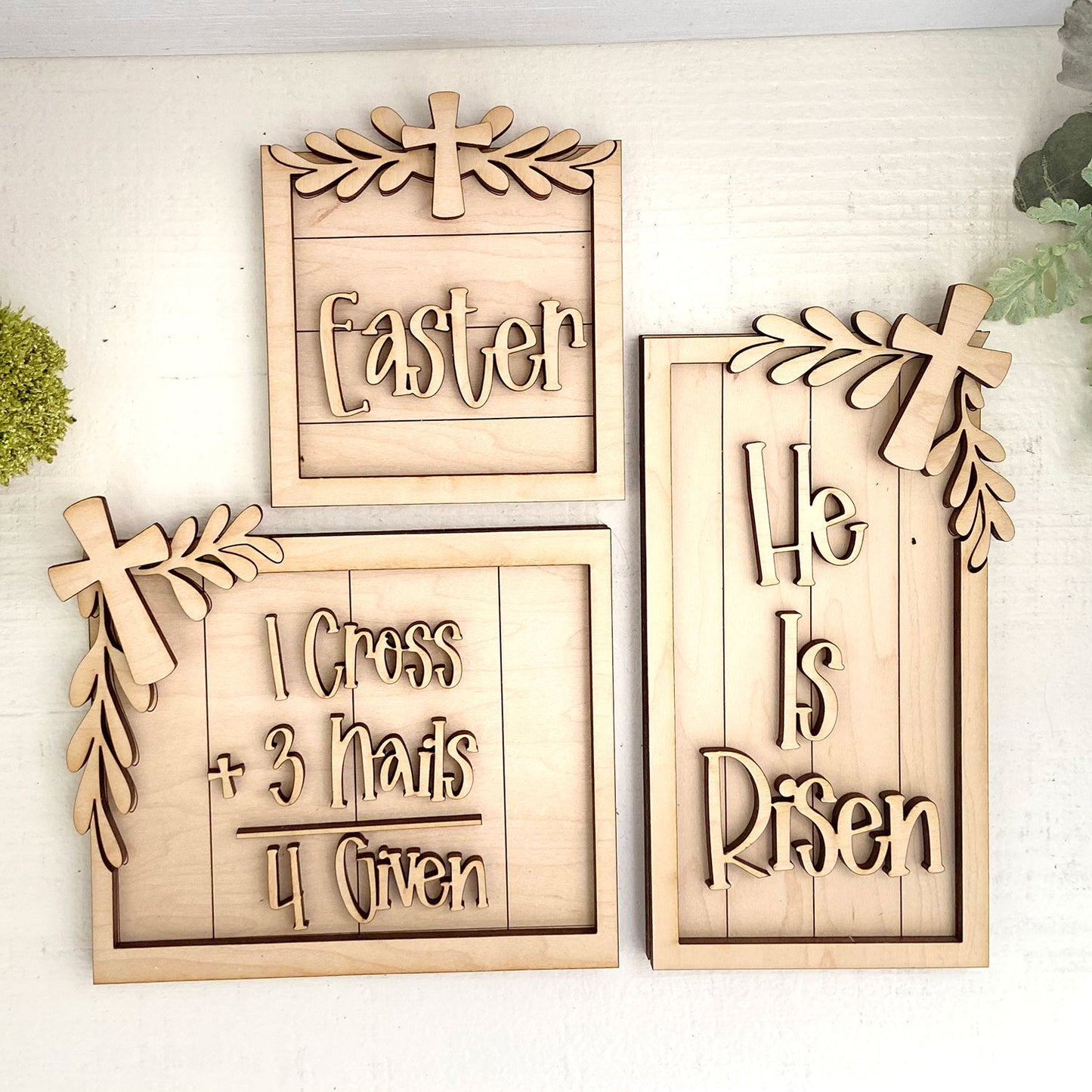 He is Risen Easter Sign (Set of 3)