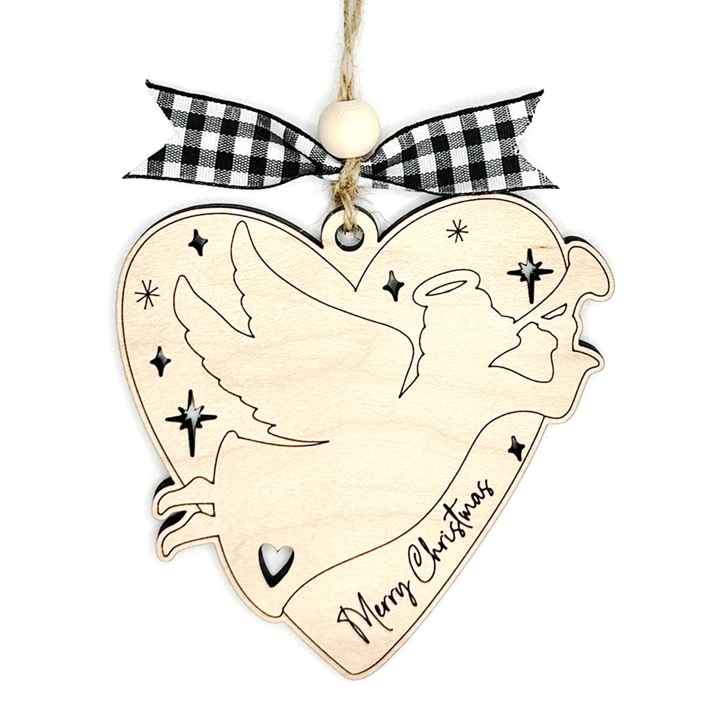 Heart Shape Angel Christmas Ornament