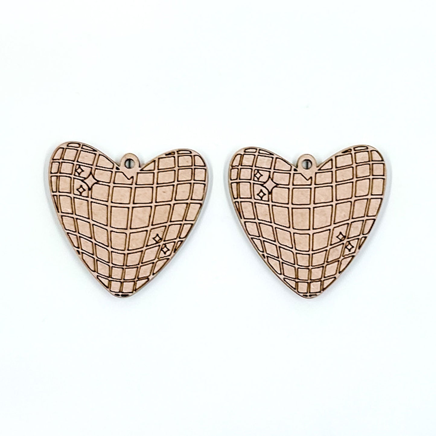 Heart Shaped Disco Ball Earrings